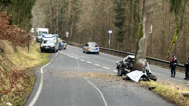 Tragická nehoda na Karlovarsku: Mladík autem narazil do stromu. Na místě zraněním podlehl
