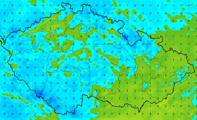 Mráz sevřel část Česka. Mapa meteorologů ukazuje, kde bylo až -10 stupňů